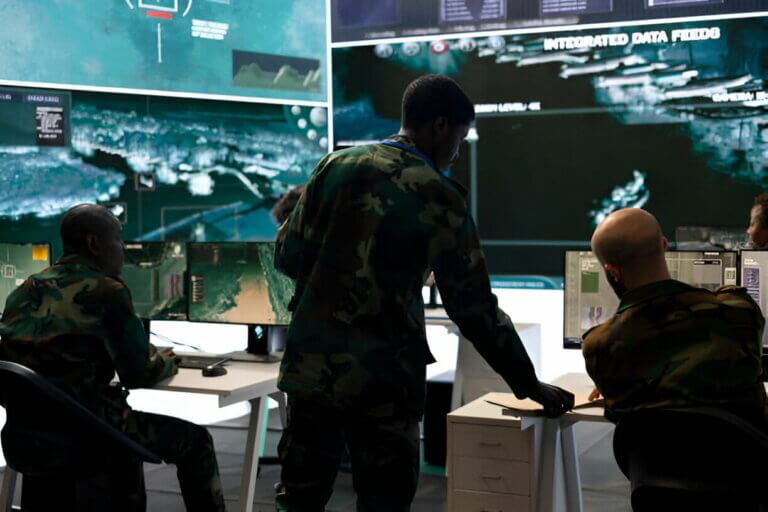 militärischer Kontrollraum